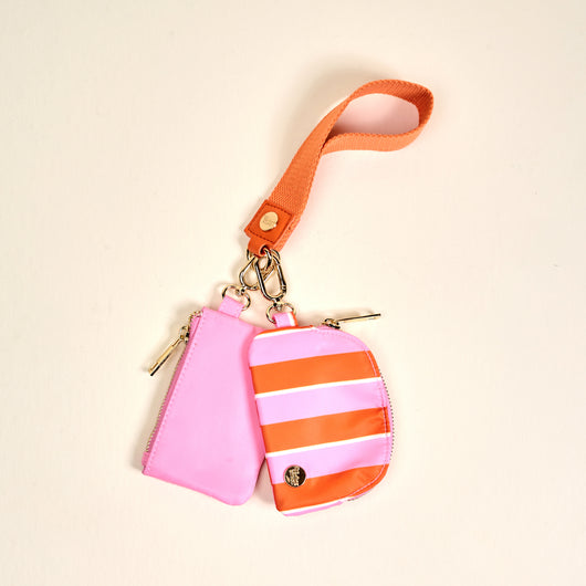 Dynamic Duo Pouch Wristlet | Sicily Stripes Pink