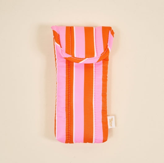 Puffy Sunglasses Case • Sicily Stripes Pink