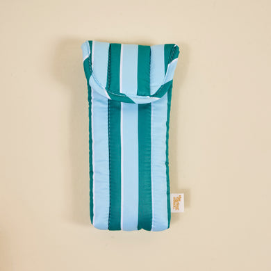 Puffy Sunglasses Case • Sicily Stripes Teal
