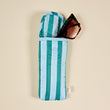 Puffy Sunglasses Case • Sicily Stripes Teal
