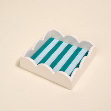 Scallop Trinket Tray • Sicily Stripes Teal