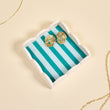 Scallop Trinket Tray • Sicily Stripes Teal