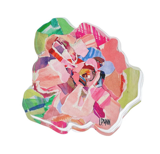 Pink Zinnia Bold Bloom Acrylic Block