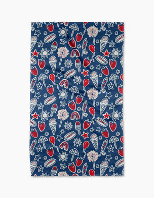 Geometry Tea Towel | Summer Fun in Blue