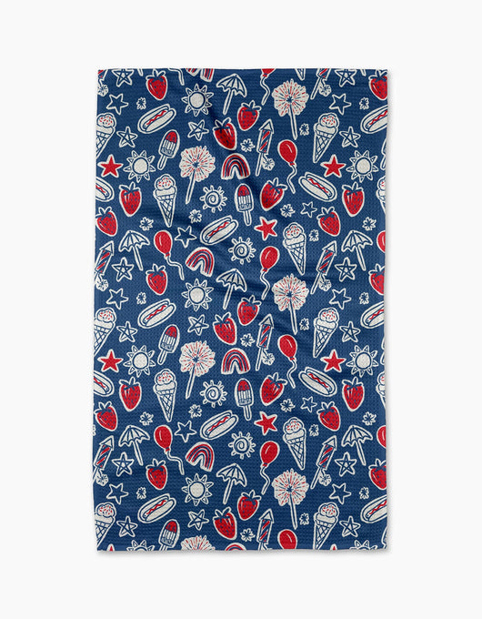Geometry Tea Towel | Summer Fun in Blue