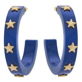 Liberty Star Hoop Earring | Blue
