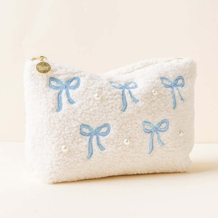 Teddy Pouch | Blue Bows