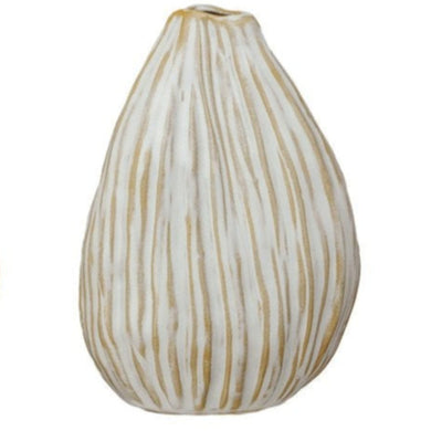 Stoneware Pleated Organic Shaped Vases, Set of 3 (Each One Will Vary)