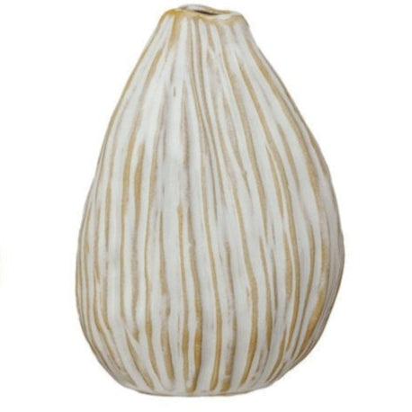 Stoneware Pleated Organic Shaped Vases, Set of 3 (Each One Will Vary)