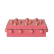 MDF, Resin & Brass Studded Box, Pink & Gold Finish