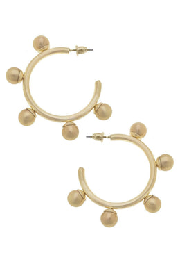 Allison Ball Bead Hoop | Satin Gold