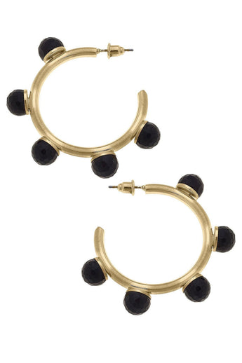 Allison Beaded Hoop | Black