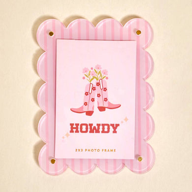 Mini Acrylic Picture Frame Magnet • Cowgirl Boots