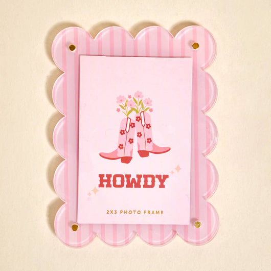 Mini Acrylic Picture Frame Magnet • Cowgirl Boots