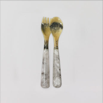 Resin Salad Servers | White