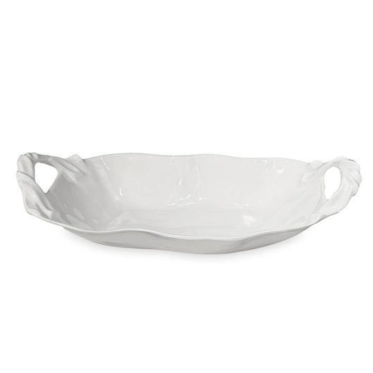 VIDA Sasha Large Oval Bowl with Handles (White)