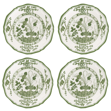 VIDA Faenza Appetizer Plate Set of 4 (Green and White)