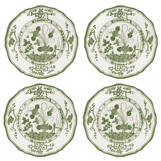 VIDA Faenza Appetizer Plate Set of 4 (Green and White)