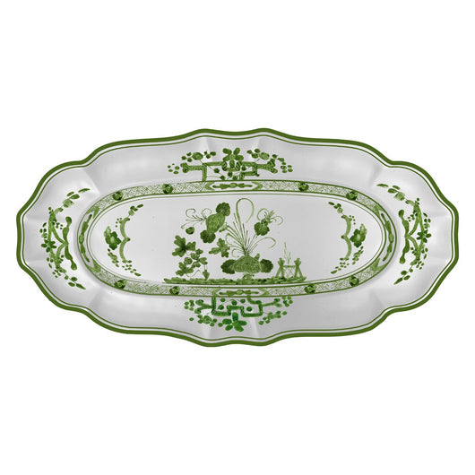 VIDA Faenza Long Rectangle Tray (Green and White)