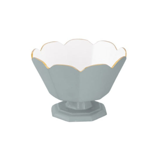 ENCANTO Vintage Faceted Pedestal (Slate and White)