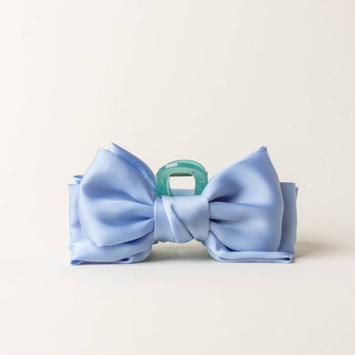 Satin Bow Claw Clip | Blue