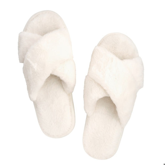 Slippers -Ivory CrissCross - L