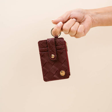 Woven Keychain Wallet | Plum