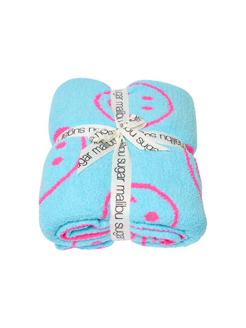 Smiley Face Blanket | Blue