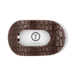 Medium Flat Round Hair Clip • Brown Crocodile