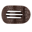 Medium Flat Round Hair Clip • Brown Crocodile