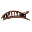 Medium Flat Round Hair Clip • Brown Crocodile