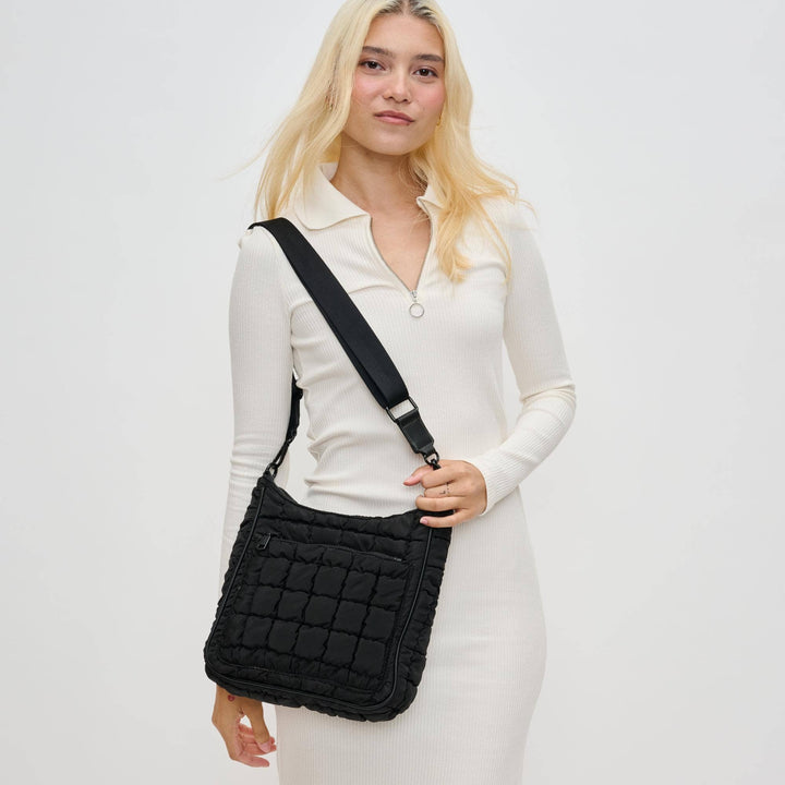 Aura Quilted Puffer Crossbody | Black