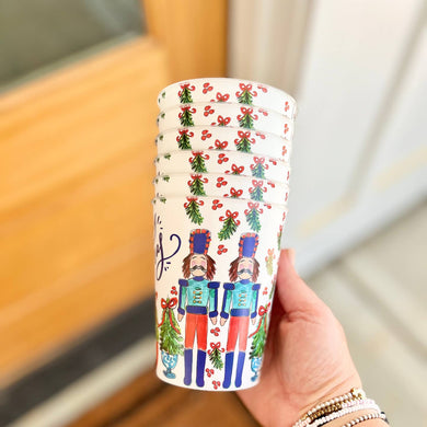 Blue Topiary Nutcracker Cups