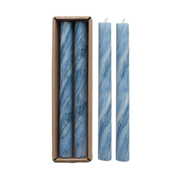 Taper Candles | Marbled Blue