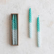 Twisted Taper Candles | Aqua + Mint