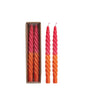 Twisted Taper Candles | Fuchsia + Orange