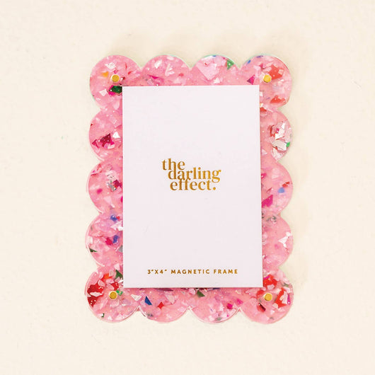 Mini Acrylic Picture Frame Magnet | Confetti Pink