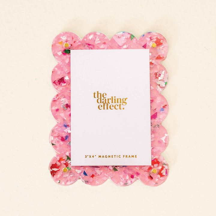 Mini Acrylic Picture Frame Magnet | Confetti Pink