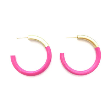 Liz Medium Hoops • Hot Pink