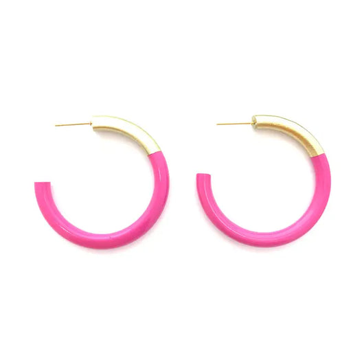 Liz Medium Hoops • Hot Pink