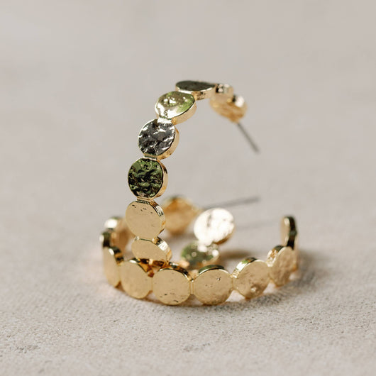 Gold Scalloped Hoop Earrings