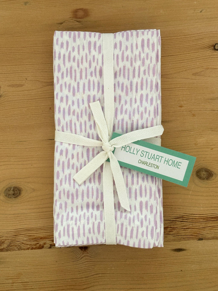 Cotton Block Print Napkin Set | Lavender