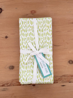 Cotton Block Print Napkin Set | Lime