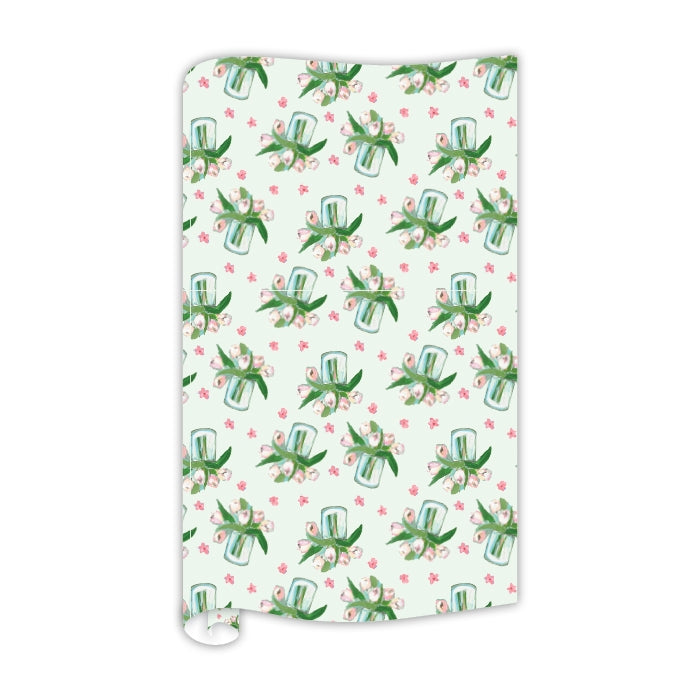 Gift Wrap | Green Tulips