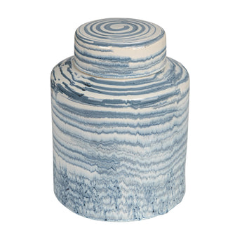 Stoneware Striped Ginger Jar (Each One Will Vary)