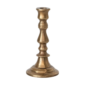 Cast Aluminum Taper Holder, Antique Brass Finish (Holds 1/2