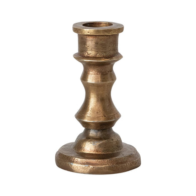 Cast Aluminum Taper Holder, Antique Brass Finish (Holds 1/2
