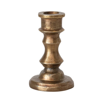 Cast Aluminum Taper Holder, Antique Brass Finish (Holds 1/2