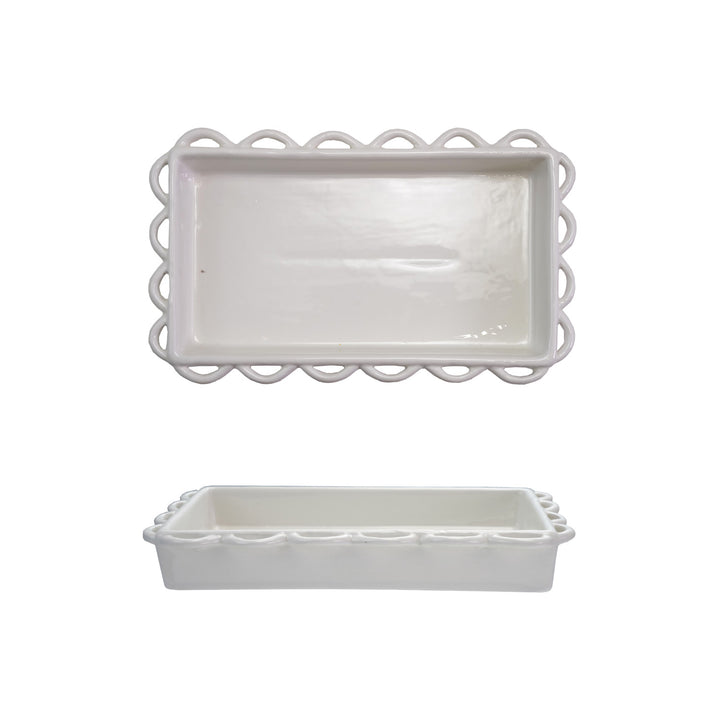 Decorative Scalloped Napkin Holder (Holds 7-1/2