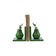 Cast Iron Pear Bookends, Green, Set of 2